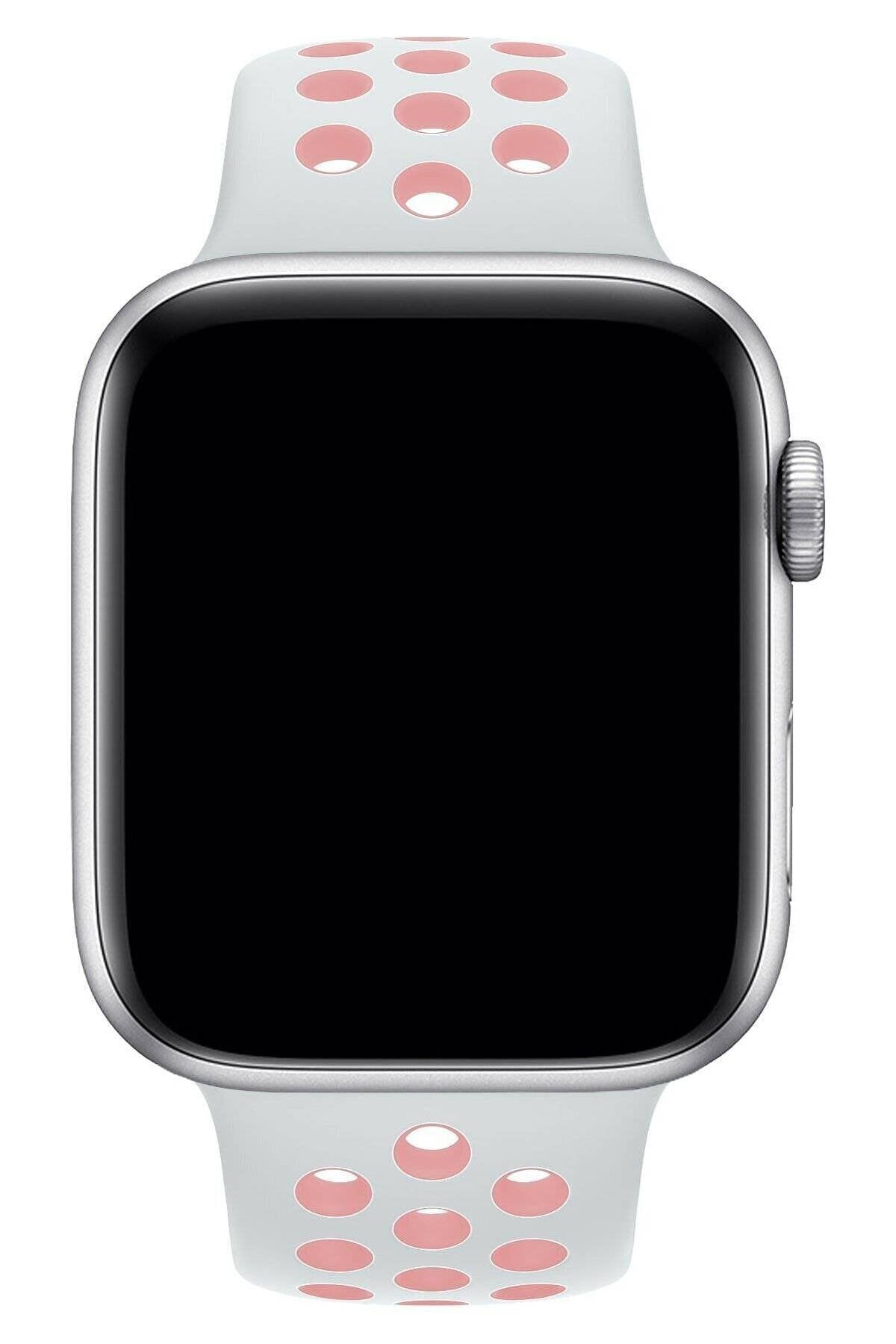 Apple Watch Series Fileli Kordon Beyaz-Pembe