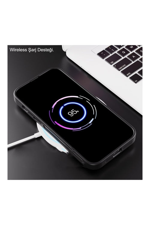 iPhone 12 Pro Max 6.7'' Cyrenn MagSafe Kılıf + Lens Koruyucu Derin Mor