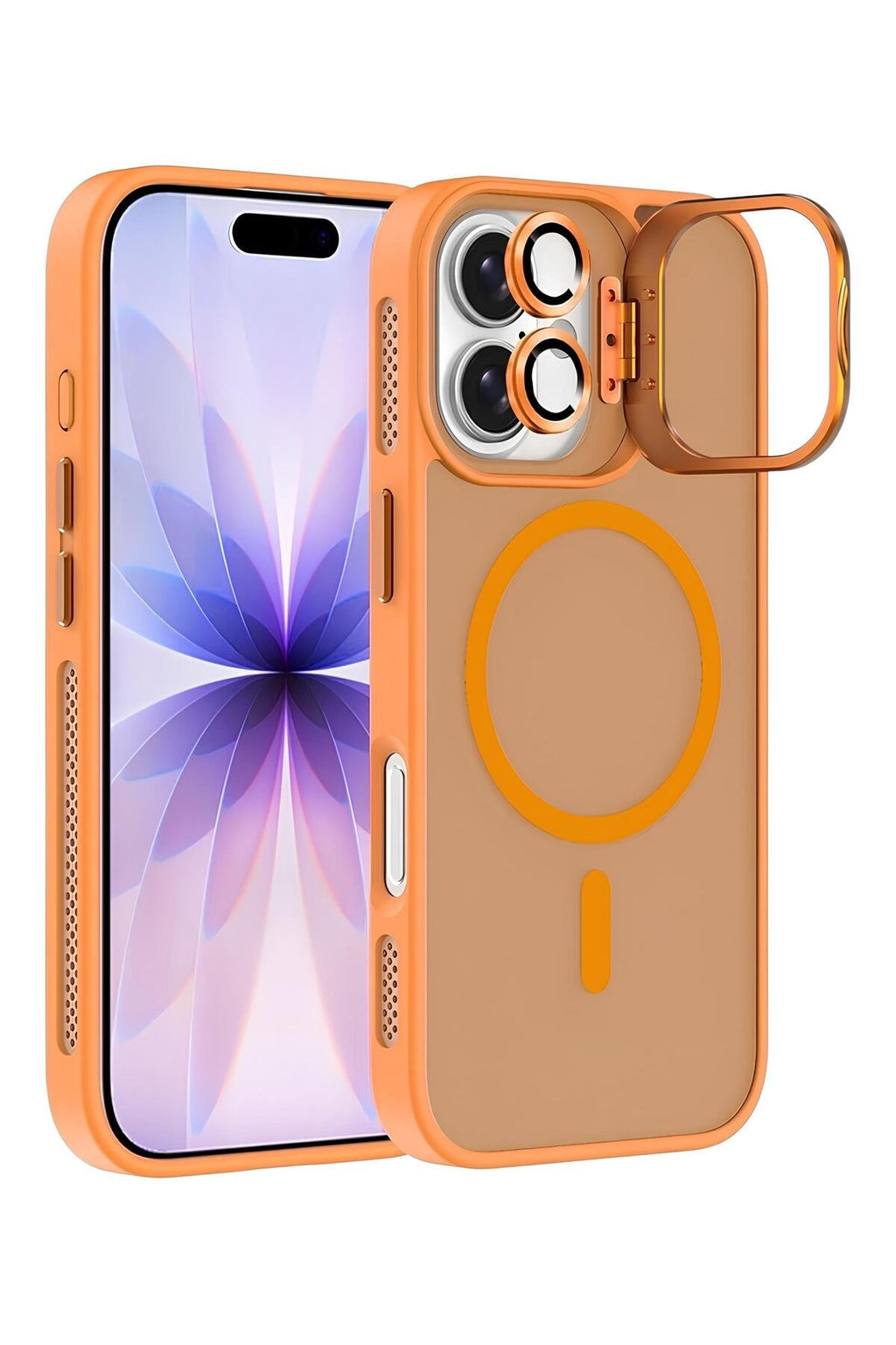 iPhone 17 6.3'' Cyrenn MagSafe Kılıf + Lens Koruyucu Enerji Turuncusu