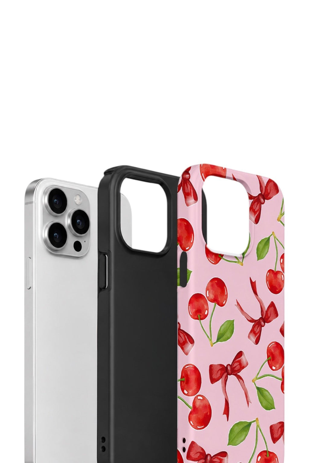 iPhone 12 Pro Vorian Çift Katmanlı Kılıf Cherry Ribbon Garden