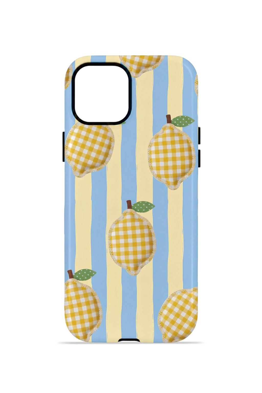 iPhone 13 Vorian Çift Katmanlı Kılıf Gingham Lemon Grove