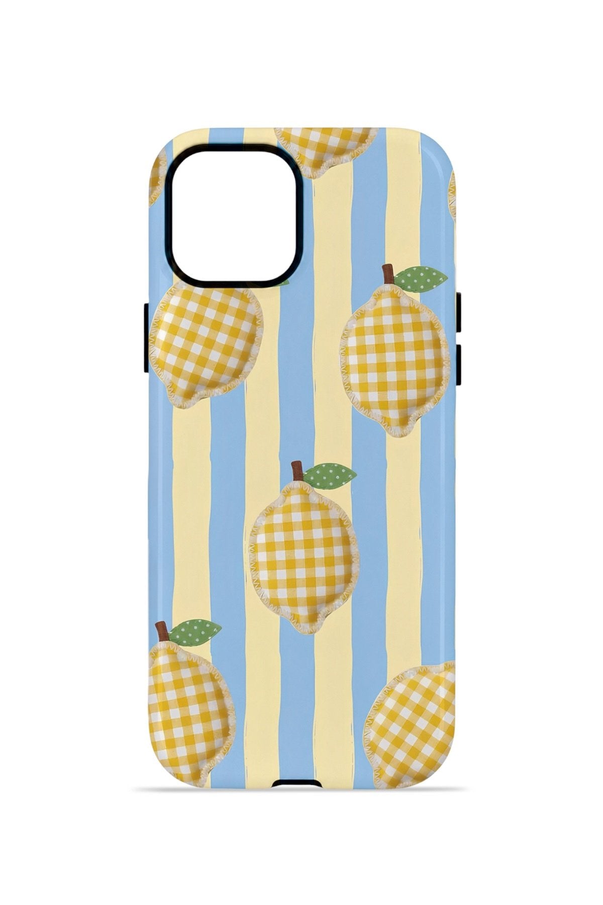 iPhone 13 Vorian Çift Katmanlı Kılıf Gingham Lemon Grove