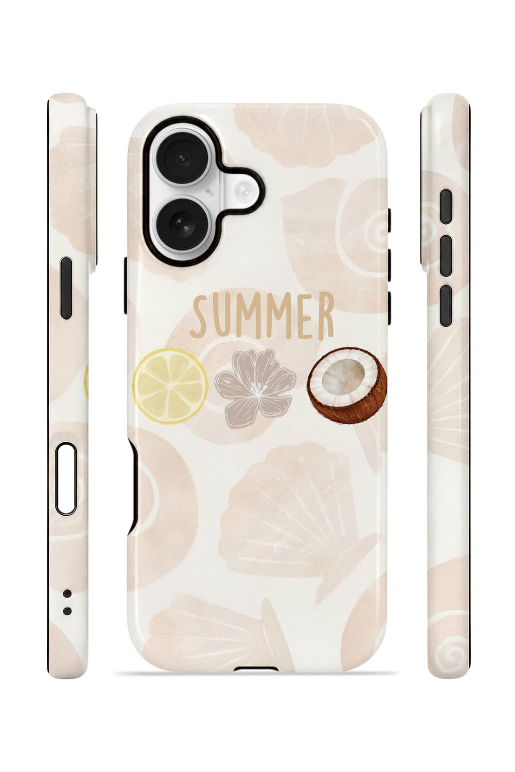 iPhone 17 Vorian Çift Katmanlı MagSafe Kılıf Coconut Summer Notes