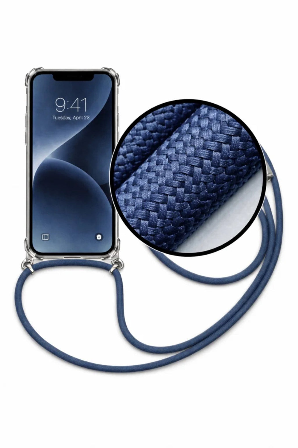 iPhone 17 Pro Max Kartlıklı Antişok Askılı Kılıf Beyaz