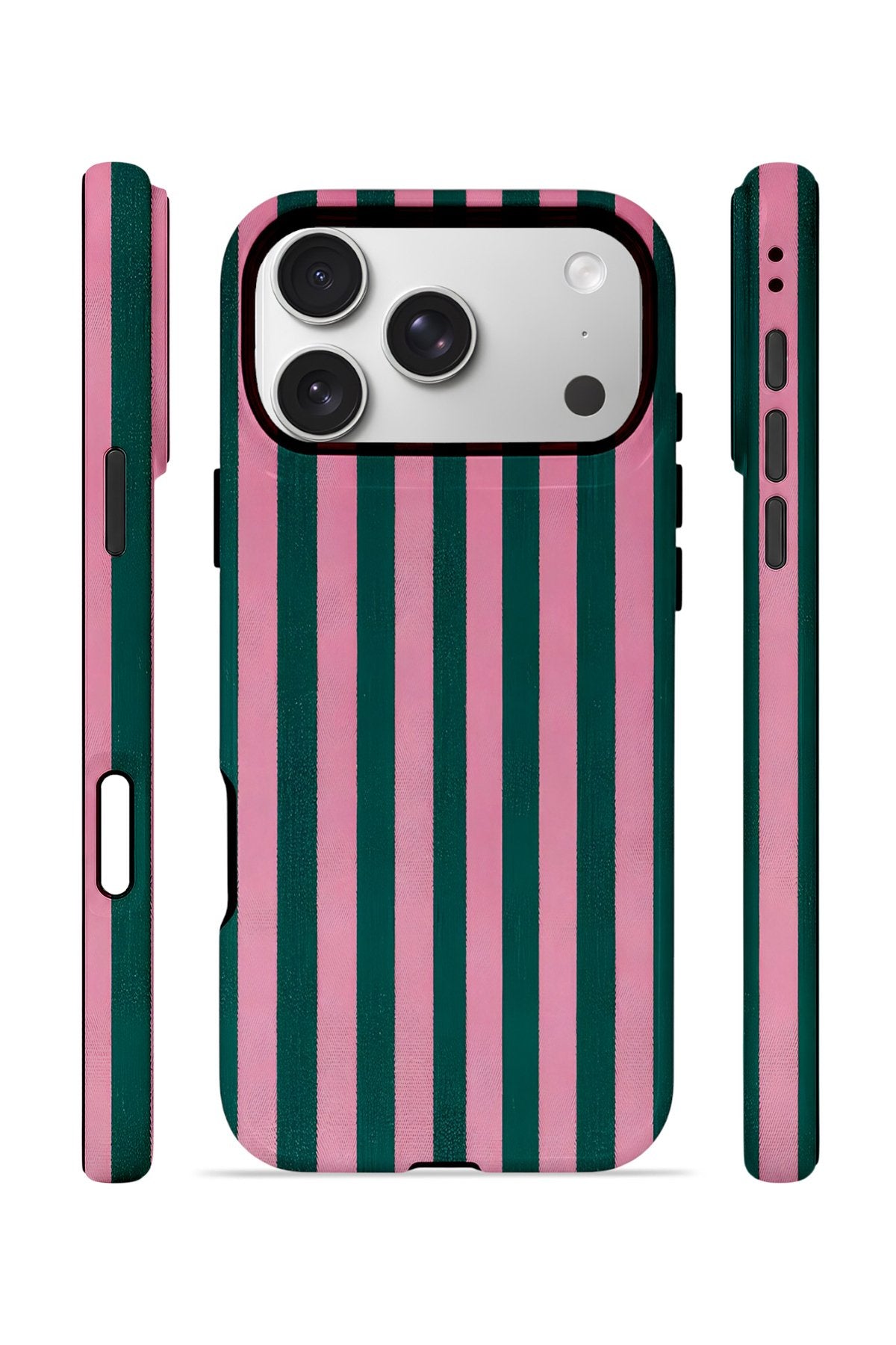 iPhone 17 Pro Vorian Çift Katmanlı MagSafe Kılıf Pink Navy Cabana