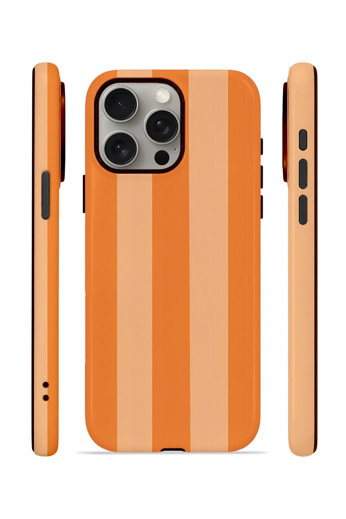 iPhone 15 Pro Vorian Çift Katmanlı Kılıf Orange Cream Stripe