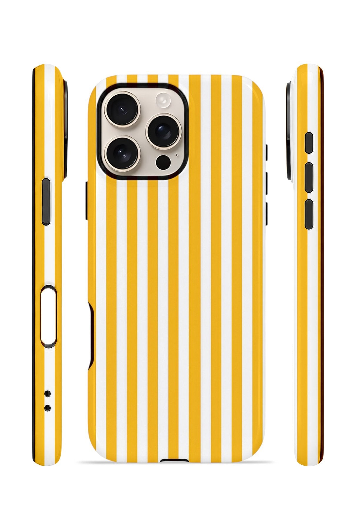 iPhone 16 Pro Max Vorian Çift Katmanlı Kılıf Golden Pinstripe