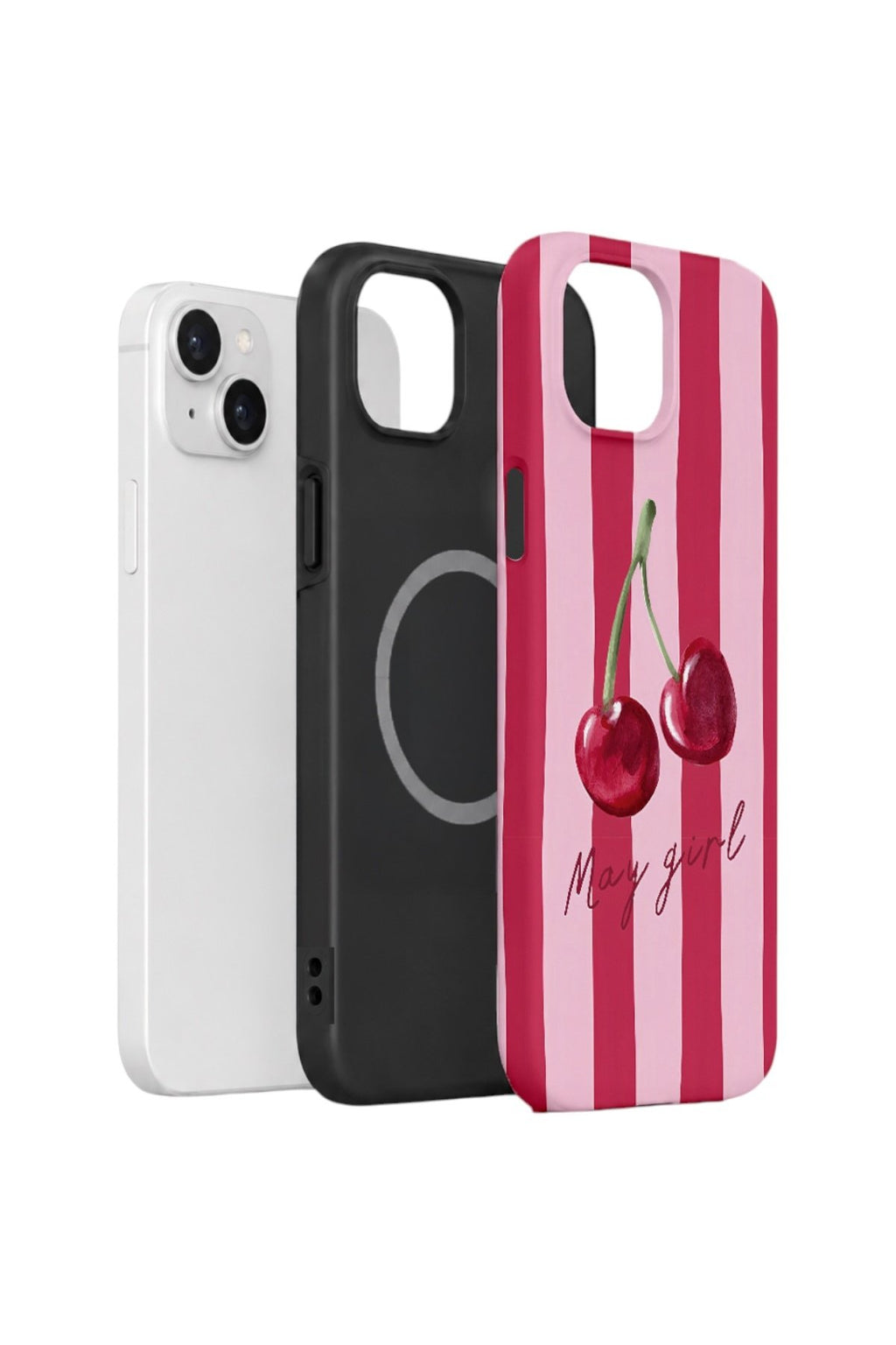 iPhone 14 Vorian Çift Katmanlı MagSafe Kılıf Cherry Girl