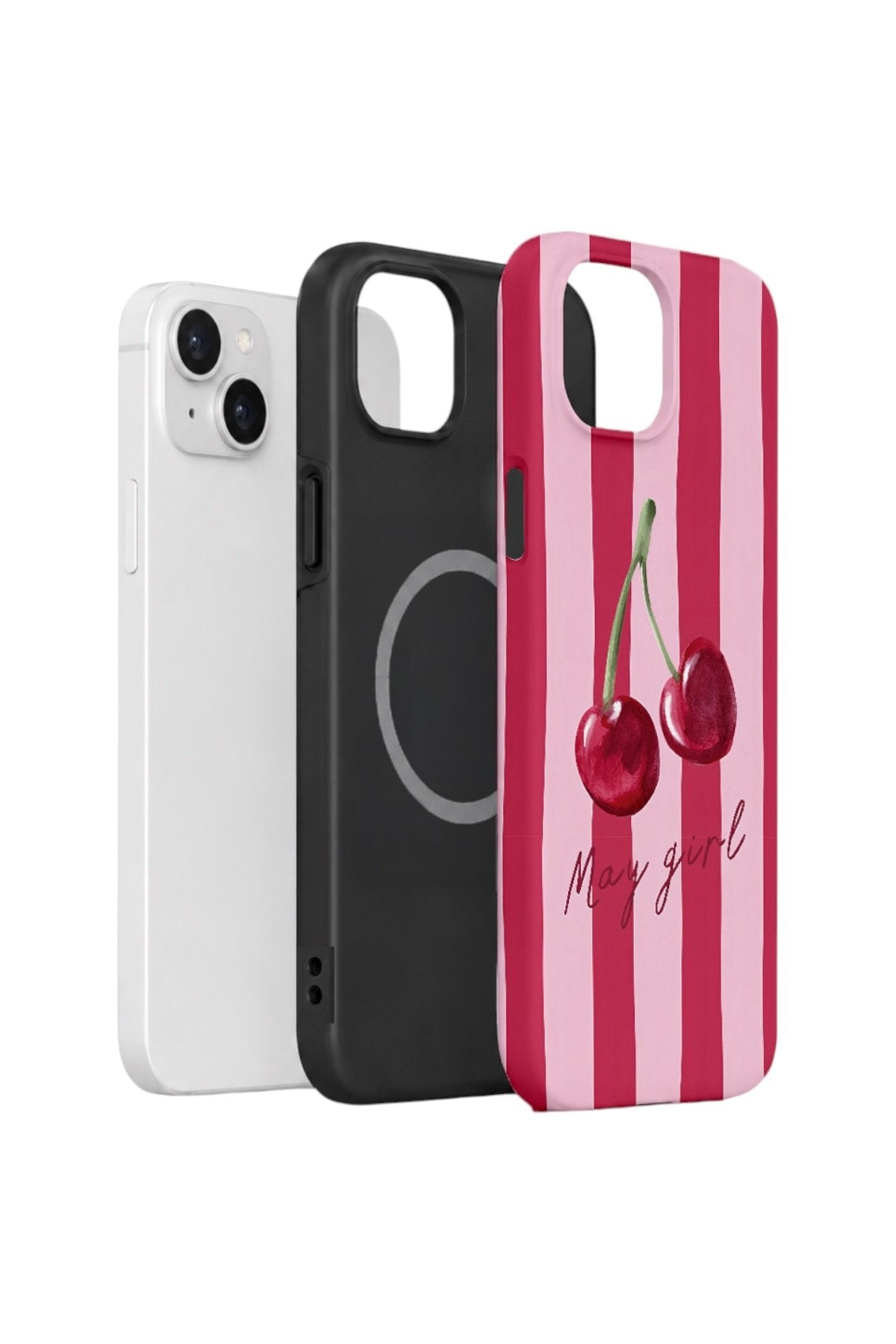 iPhone 14 Vorian Çift Katmanlı MagSafe Kılıf Cherry Girl