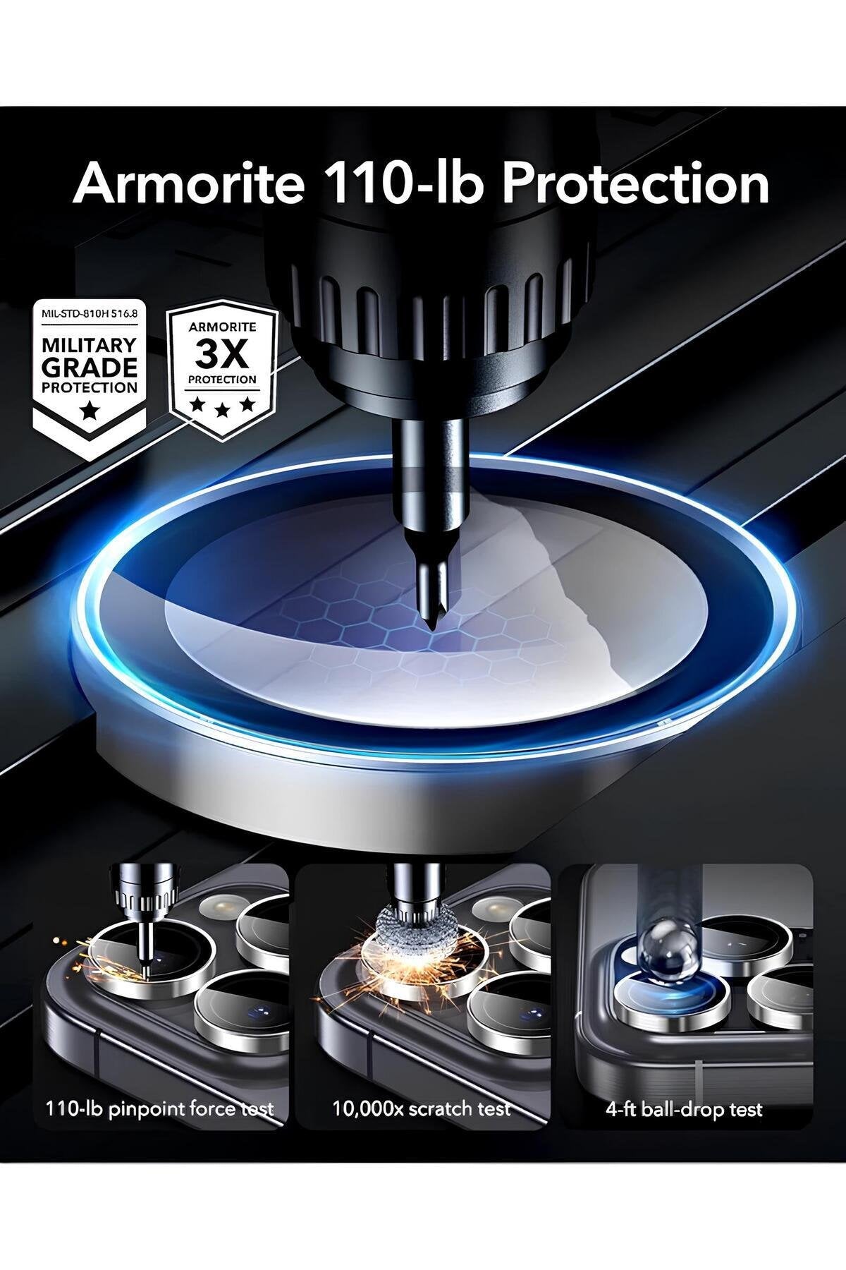 iPhone 17 Air Metal Kamera Koruyucu Lens Siyah