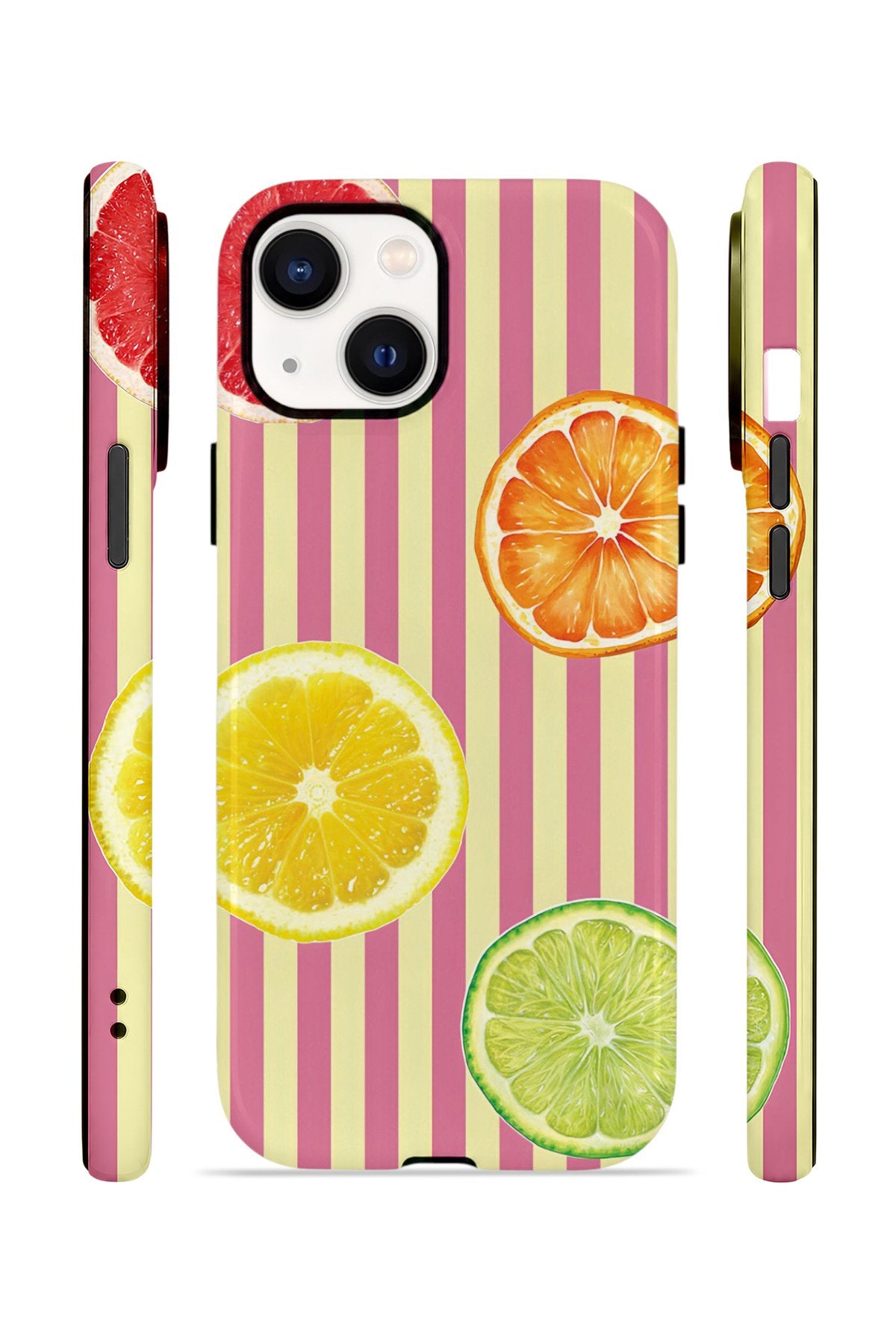 iPhone 15 Vorian Çift Katmanlı Kılıf Citrus Fiesta Stripe