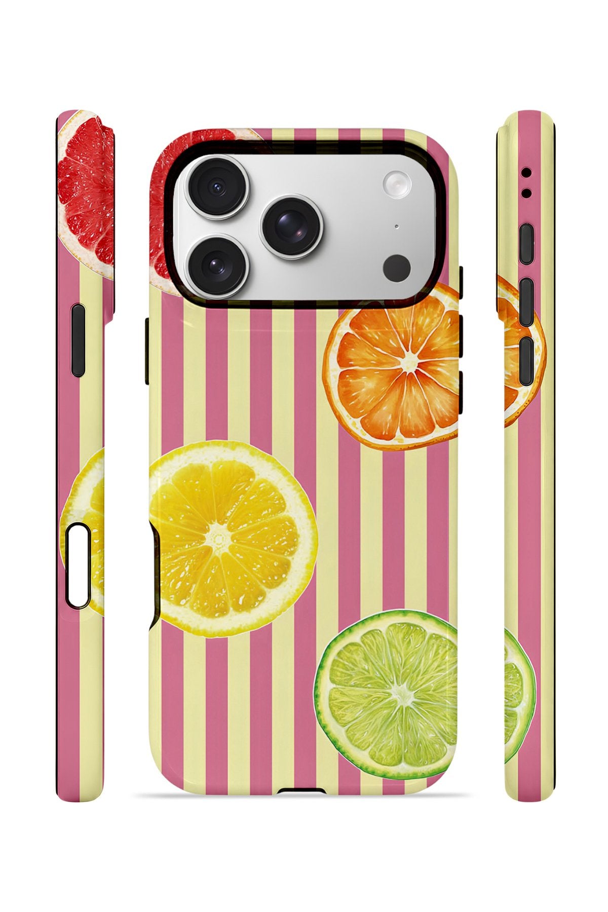 iPhone 17 Pro Max Vorian Çift Katmanlı Kılıf Citrus Fiesta Stripe