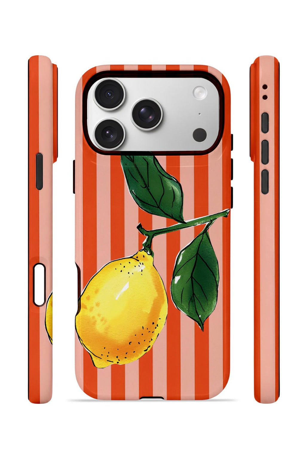 iPhone 17 Pro Max Vorian Çift Katmanlı MagSafe Kılıf Sicilian Lemon Red Stripe