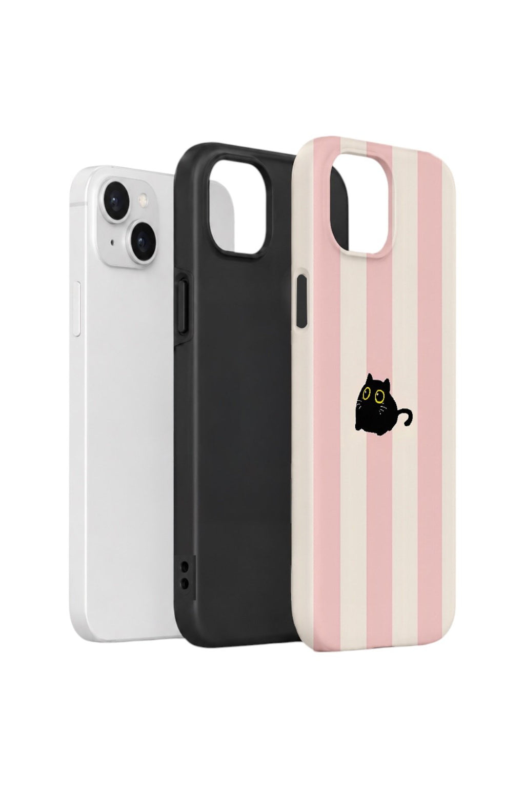 iPhone 13 Vorian Çift Katmanlı Kılıf Midnight Cat Stripe
