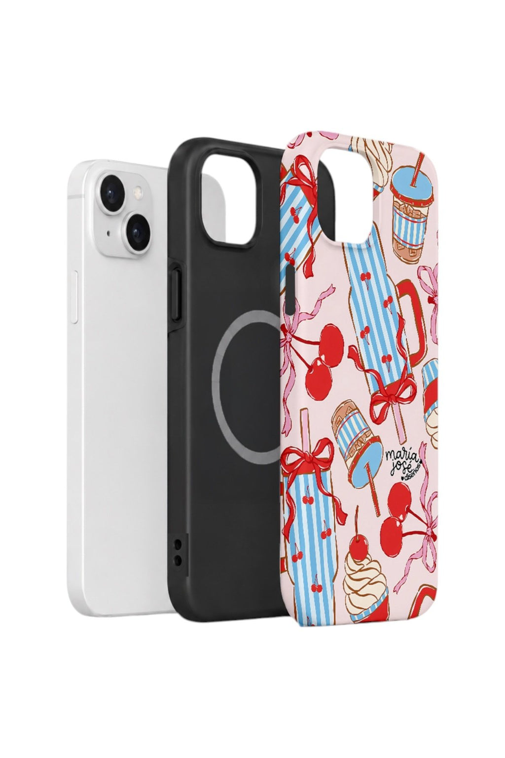 iPhone 14 Plus Vorian Çift Katmanlı MagSafe Kılıf Dolce Cherry Picnic