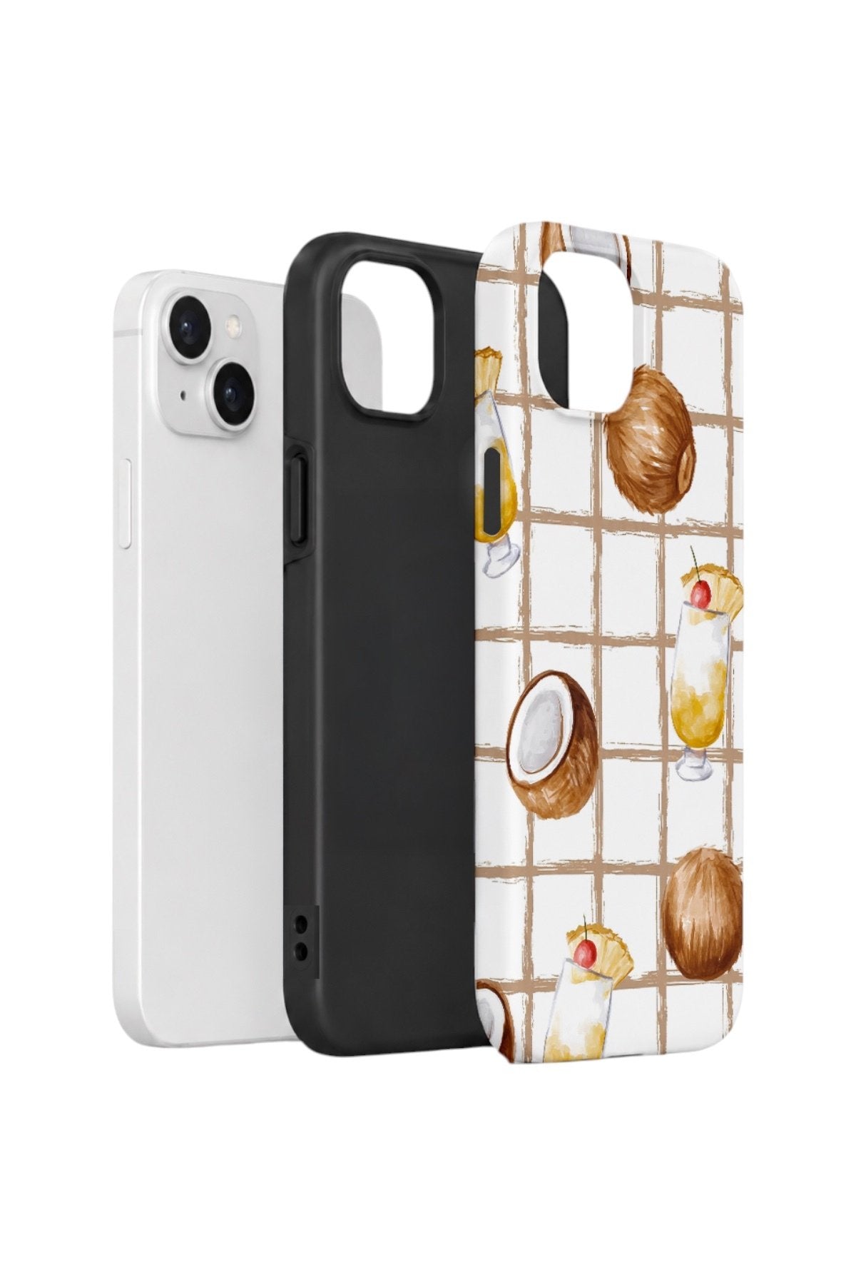 iPhone 15 Plus Vorian Çift Katmanlı Kılıf Coconut Cabana