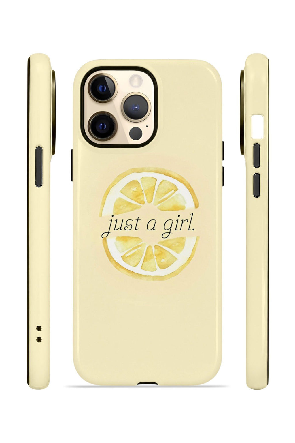 iPhone 14 Pro Max Vorian Çift Katmanlı Kılıf Just A Girl Lemon