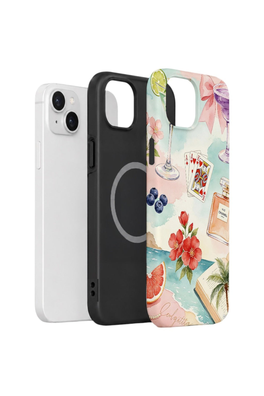 iPhone 15 Vorian Çift Katmanlı MagSafe Kılıf Mediterranean Holiday Collage