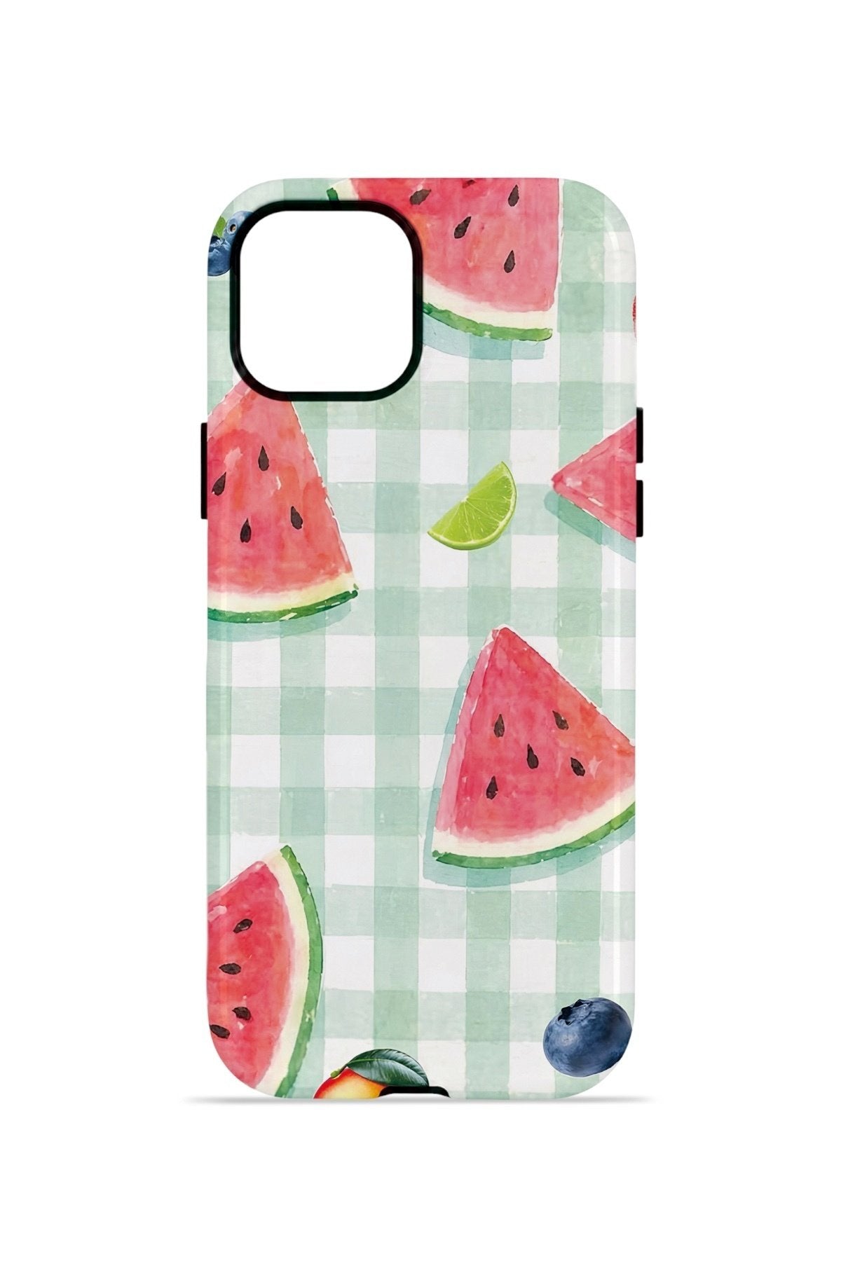 iPhone 12 Vorian Çift Katmanlı Kılıf Watermelon Picnic Gingham