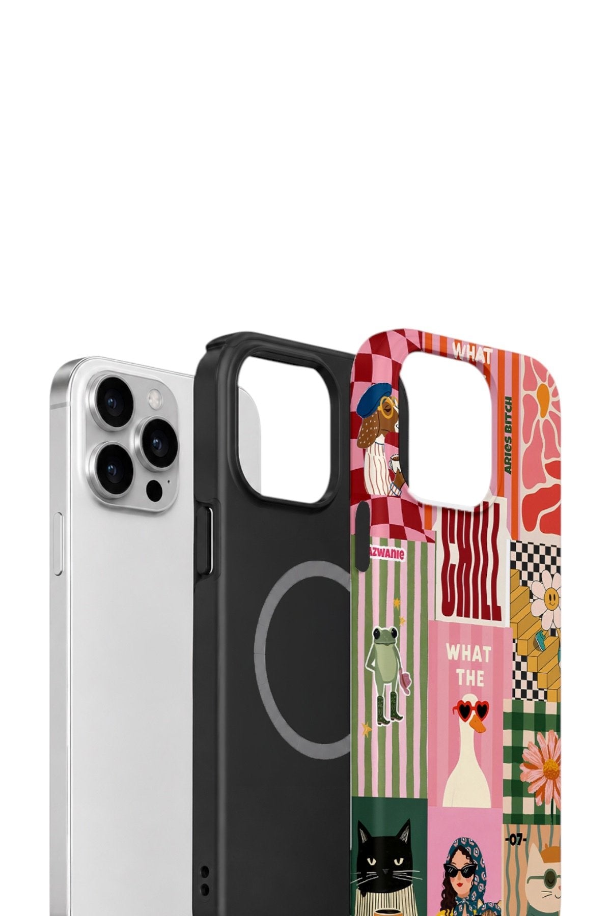 iPhone 15 Pro Max Vorian Çift Katmanlı MagSafe Kılıf Dolce Vita Collage