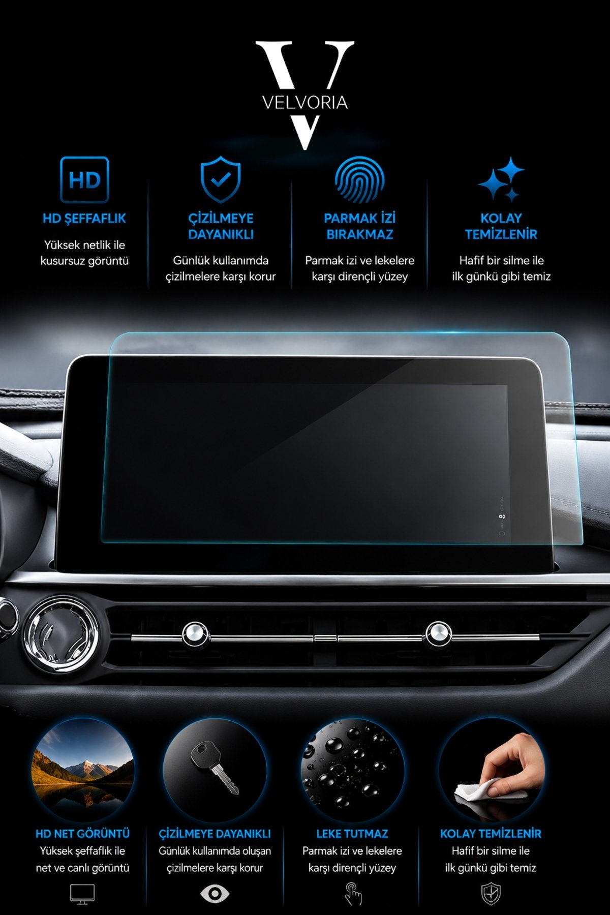 Chery Tiggo 7 Pro 10 İnç Navigasyon Uyumlu 9H Nano Anti Broken Ekran Koruyucu