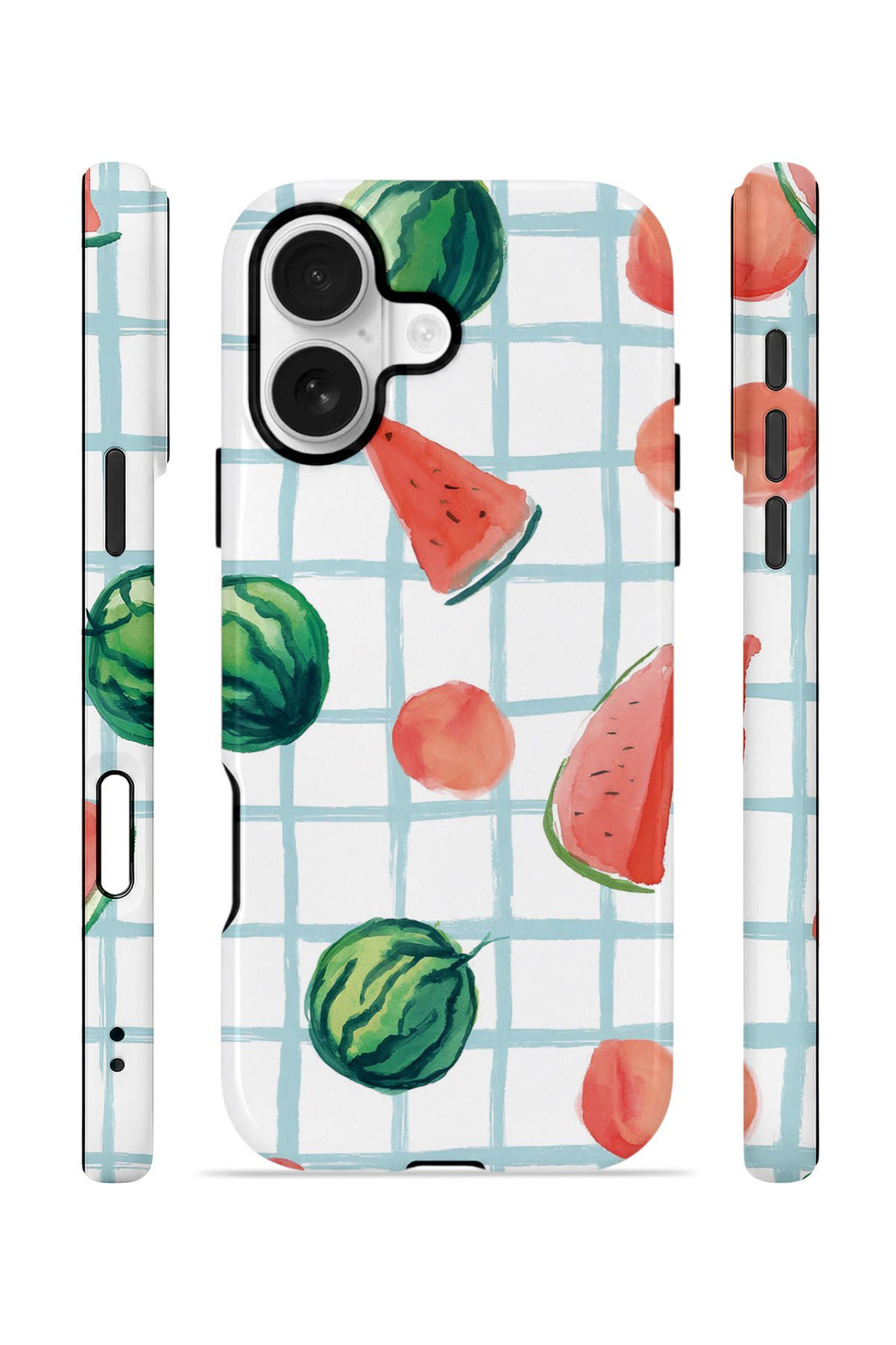 iPhone 16 Vorian Çift Katmanlı MagSafe Kılıf Watermelon Grid