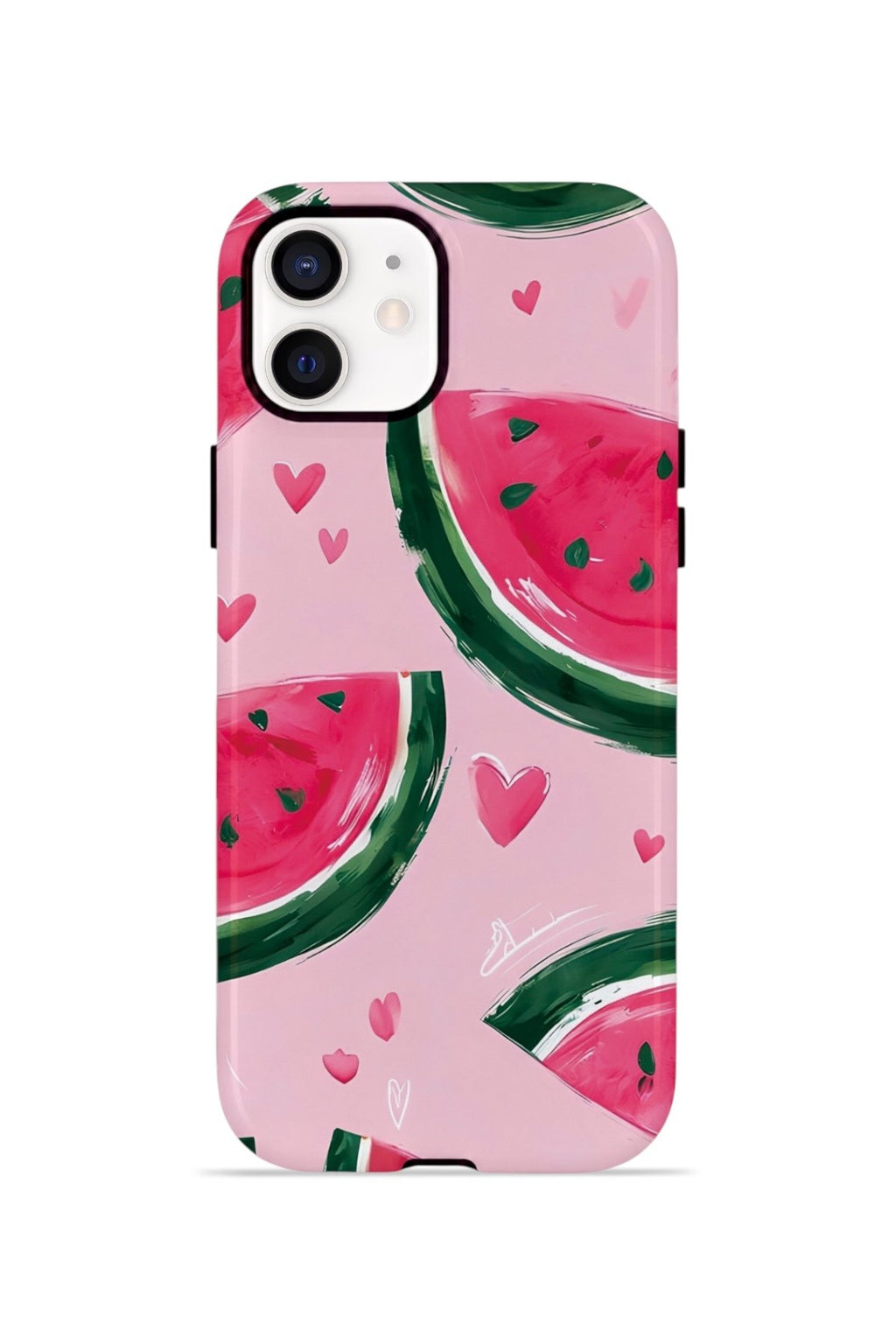 iPhone 11 Vorian Çift Katmanlı Kılıf Watermelon Hearts