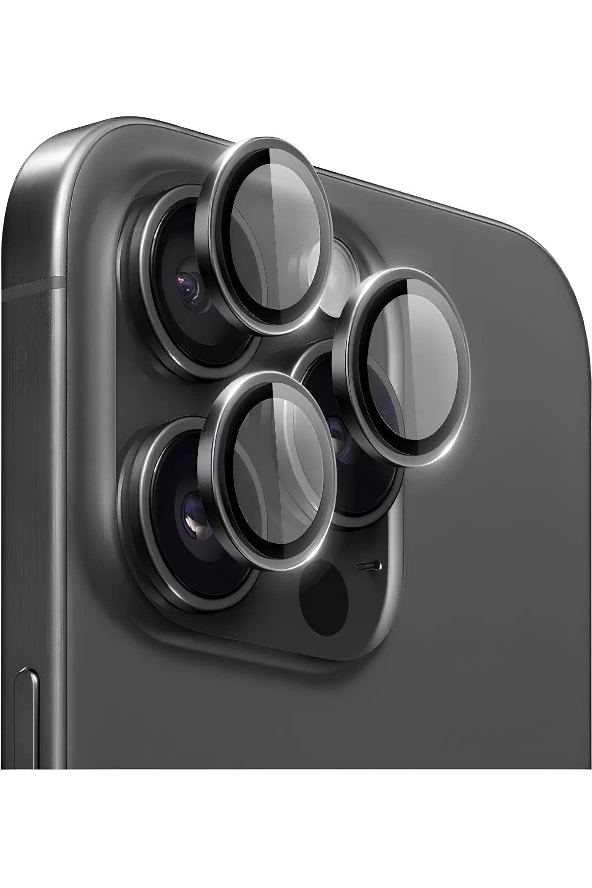 iPhone 16 Pro - Pro Max Metal Kamera Koruyucu Lens Siyah