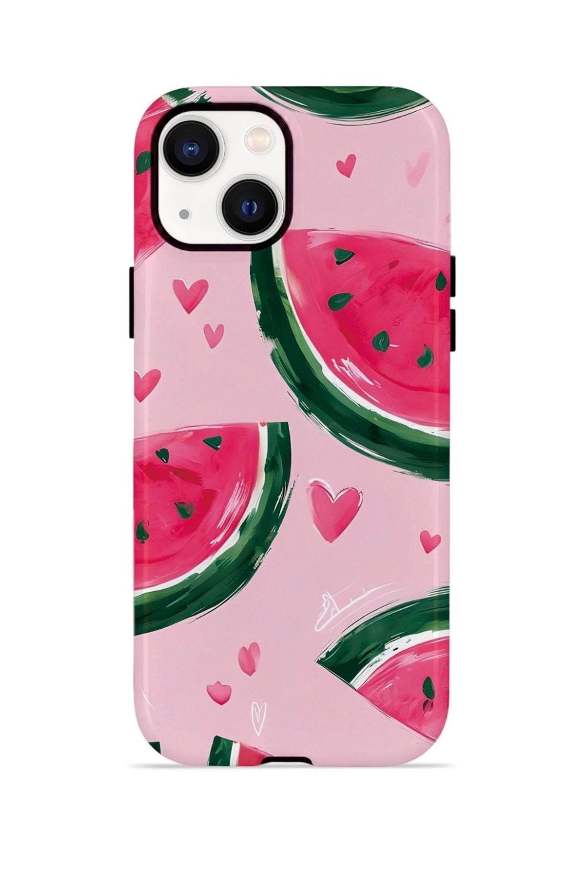 iPhone 15 Plus Vorian Çift Katmanlı Kılıf Watermelon Hearts
