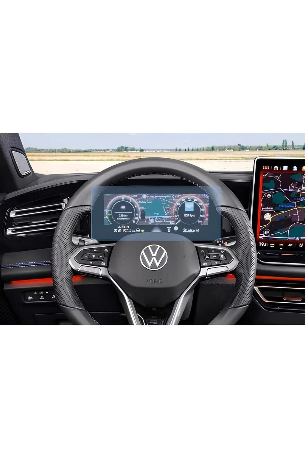 Volkswagen Yeni Tiguan E-tsi 10.25 Inç Dijital Gösterge Panel Esnek Nano Glass Ekran Koruyucu 2024