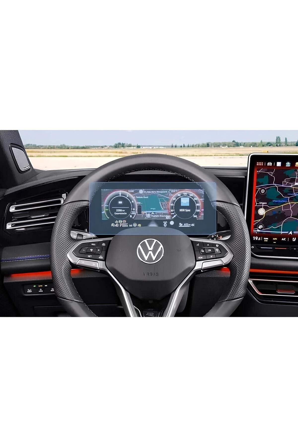 Volkswagen Yeni Tiguan E-tsi 10.25 Inç Dijital Gösterge Panel Esnek Nano Glass Ekran Koruyucu 2024