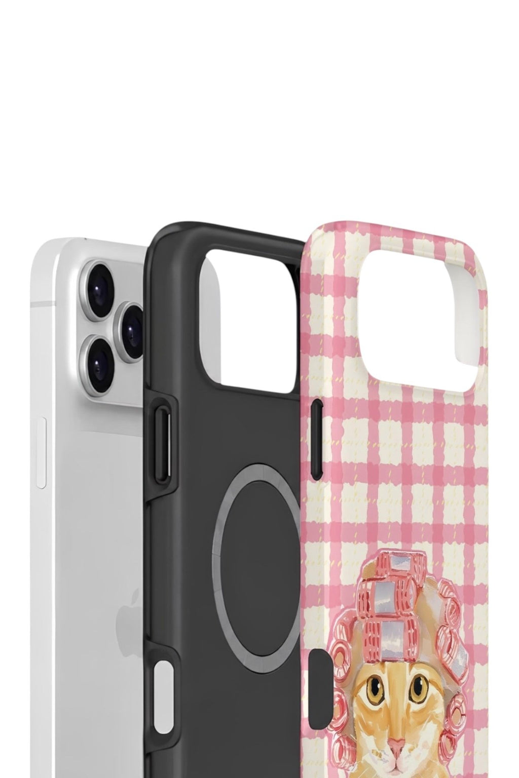 iPhone 17 Pro Vorian Çift Katmanlı MagSafe Kılıf Pink Picnic Cat