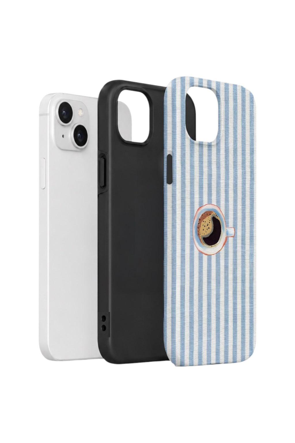 iPhone 15 Vorian Çift Katmanlı Kılıf Morning Coffee Stripe