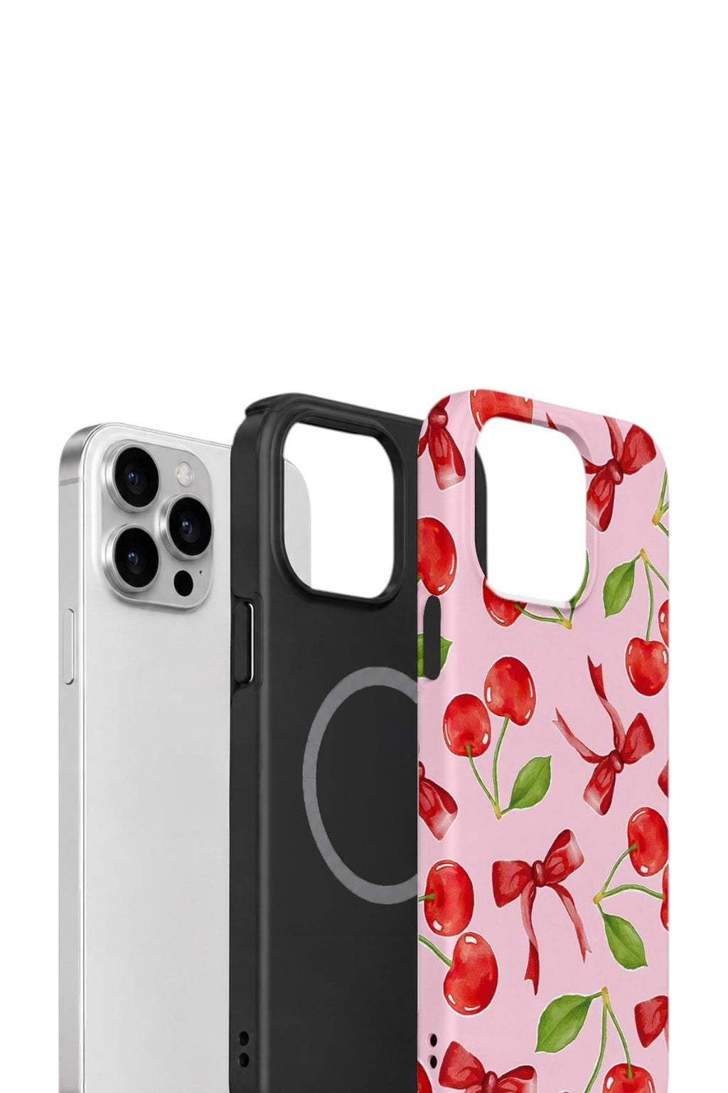 iPhone 13 Pro Max Vorian Çift Katmanlı MagSafe Kılıf Cherry Ribbon Garden