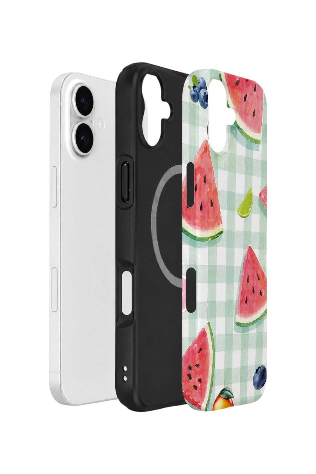 iPhone 17 Vorian Çift Katmanlı MagSafe Kılıf Watermelon Picnic Gingham