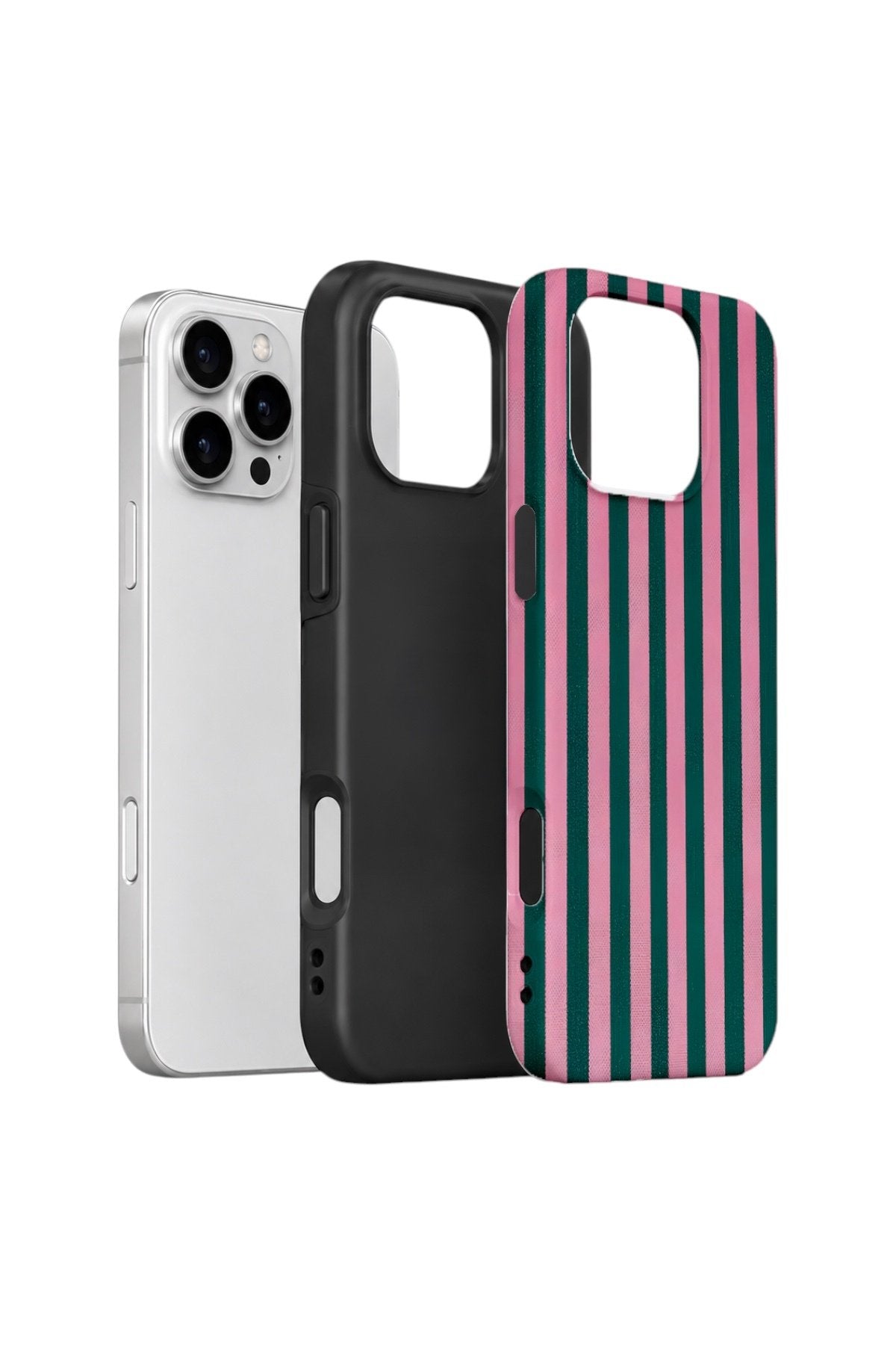 iPhone 16 Pro Vorian Çift Katmanlı Kılıf Pink Navy Cabana