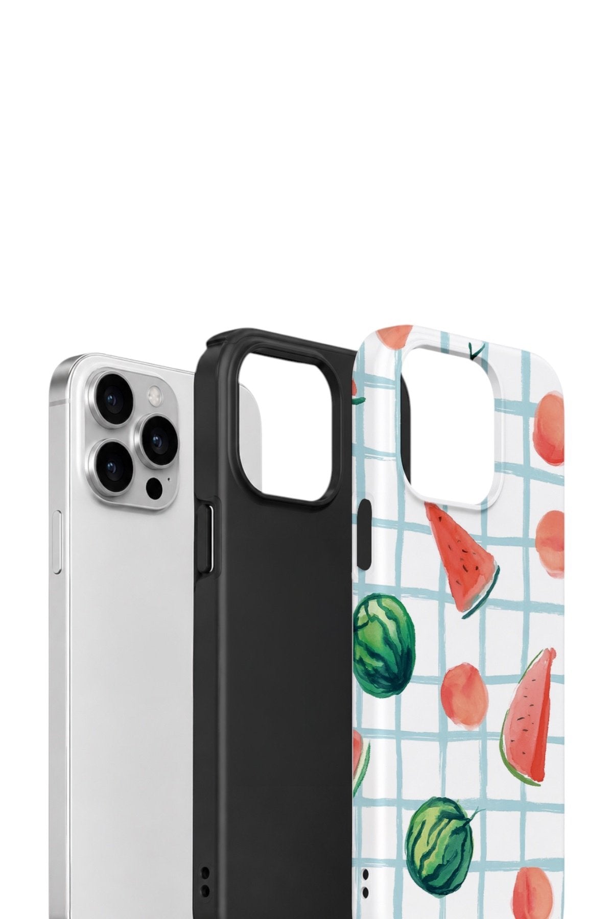 iPhone 15 Pro Vorian Çift Katmanlı Kılıf Watermelon Grid