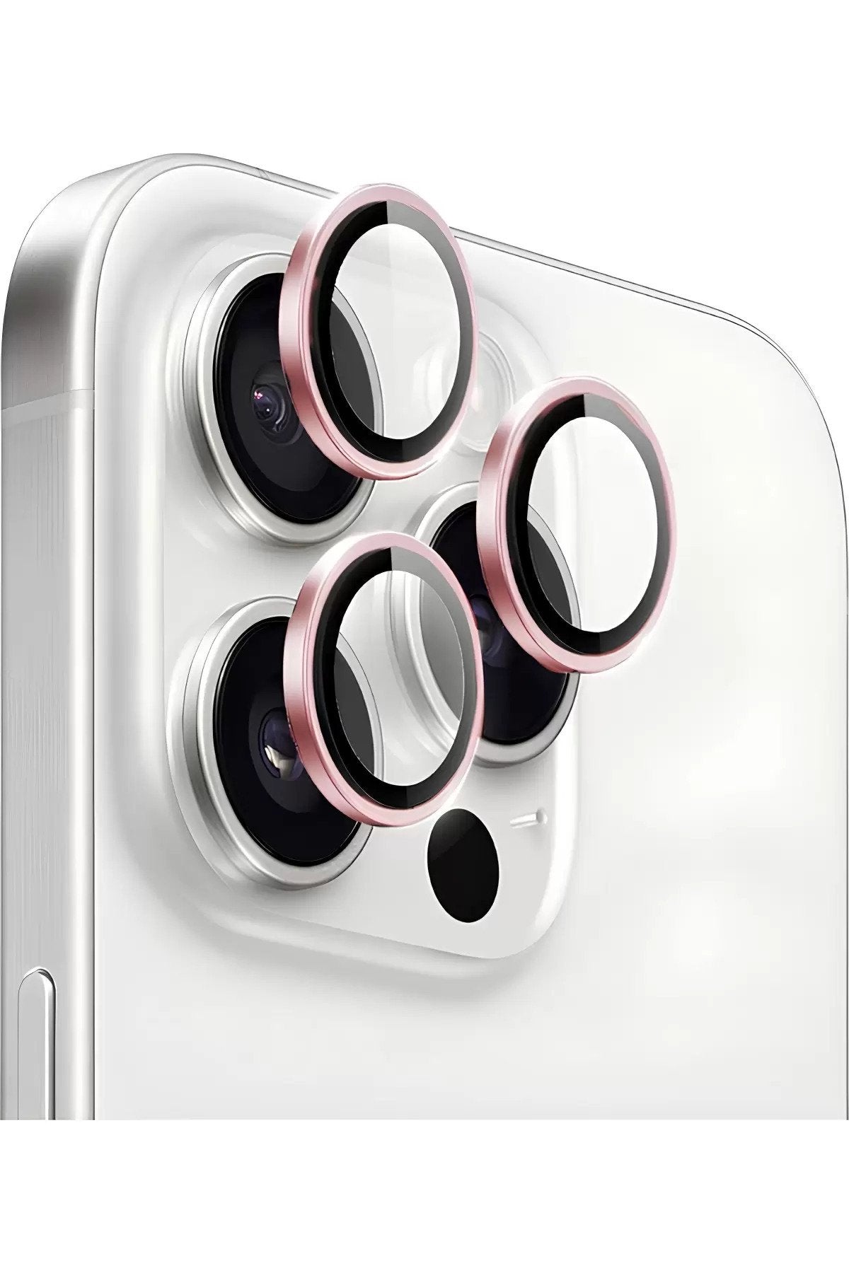 iPhone 16 Pro Max - Pro Metal Kamera Koruyucu Lens Pembe