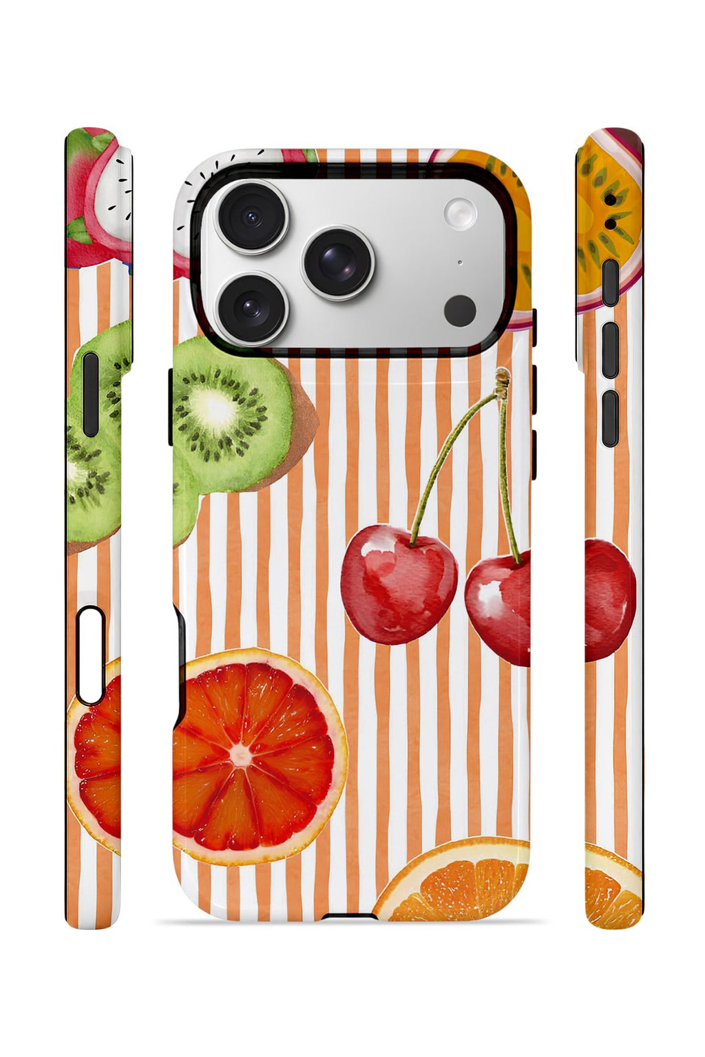 iPhone 17 Pro Max Vorian Çift Katmanlı Kılıf Tutti Frutti Stripe