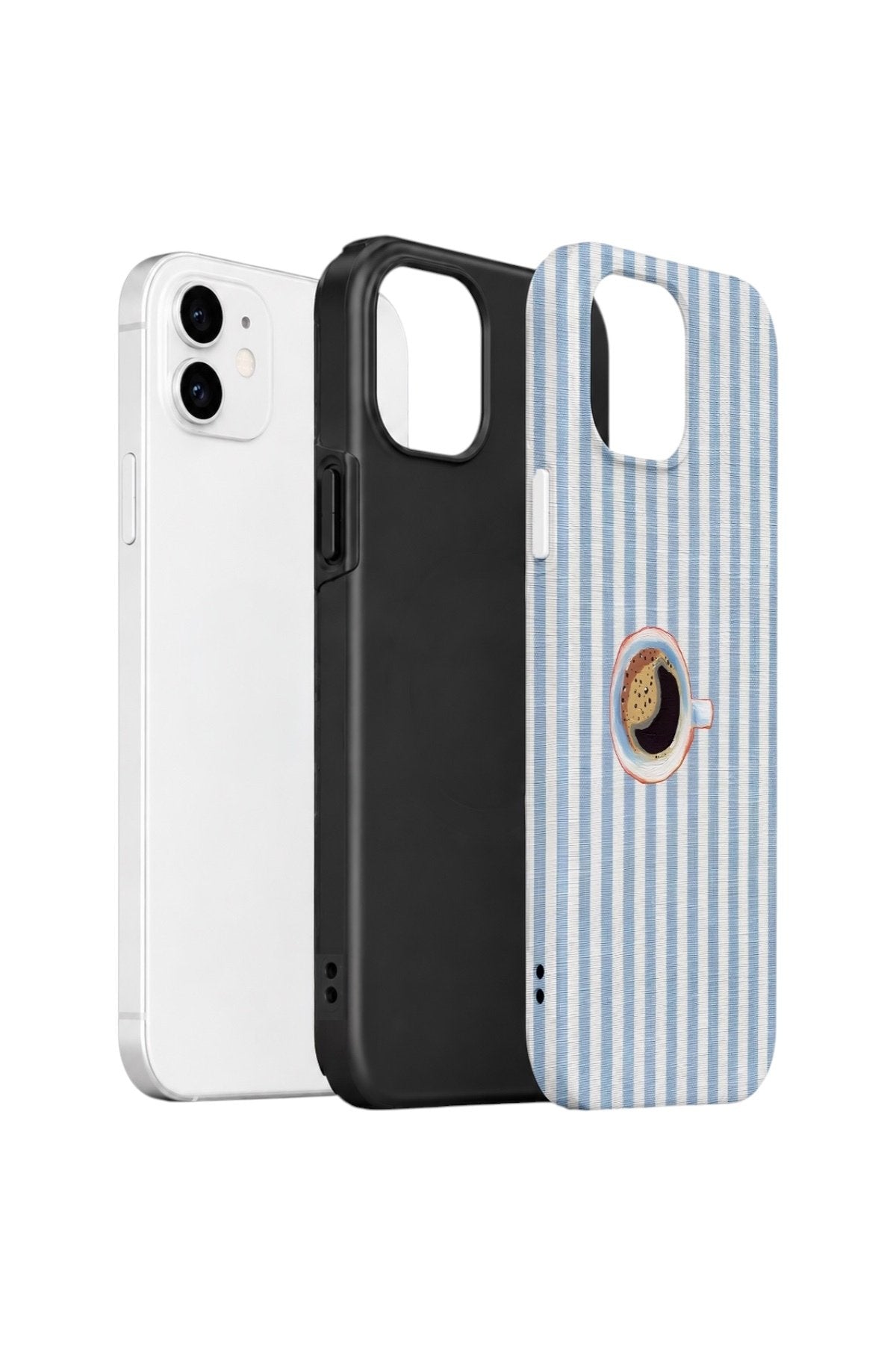 iPhone 12 Vorian Çift Katmanlı Kılıf Morning Coffee Stripe