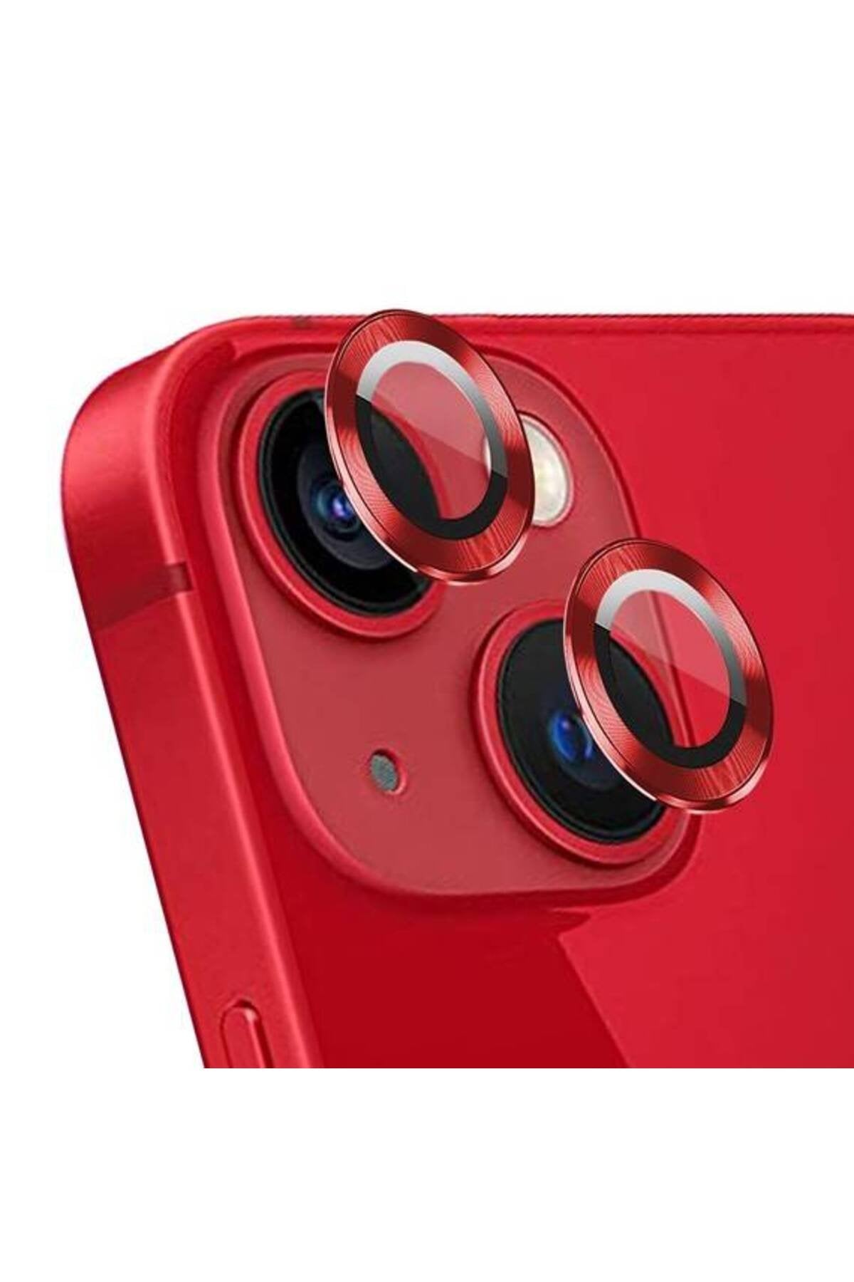 iPhone 15 6.1'' Metal Kamera Koruyucu Lens Kırmızı