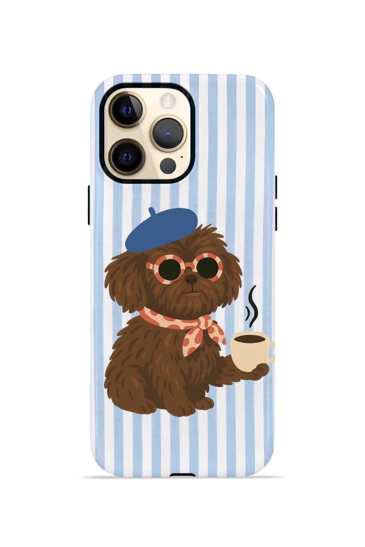 iPhone 12 Pro Vorian Çift Katmanlı Kılıf Cafe Dog Riviera