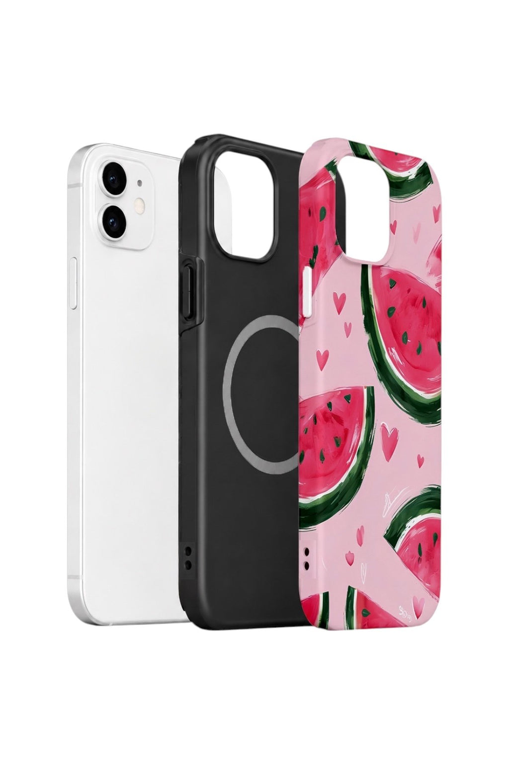 iPhone 11 Vorian Çift Katmanlı MagSafe Kılıf Watermelon Hearts