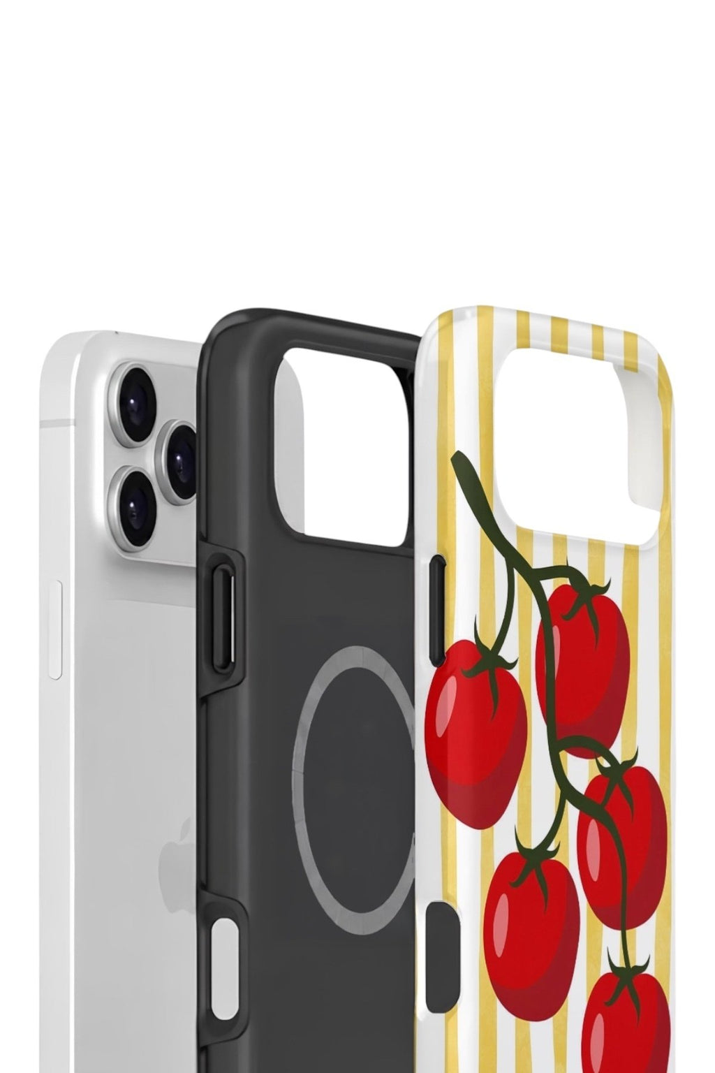 iPhone 17 Pro Max Vorian Çift Katmanlı MagSafe Kılıf Tomato Market Stripe