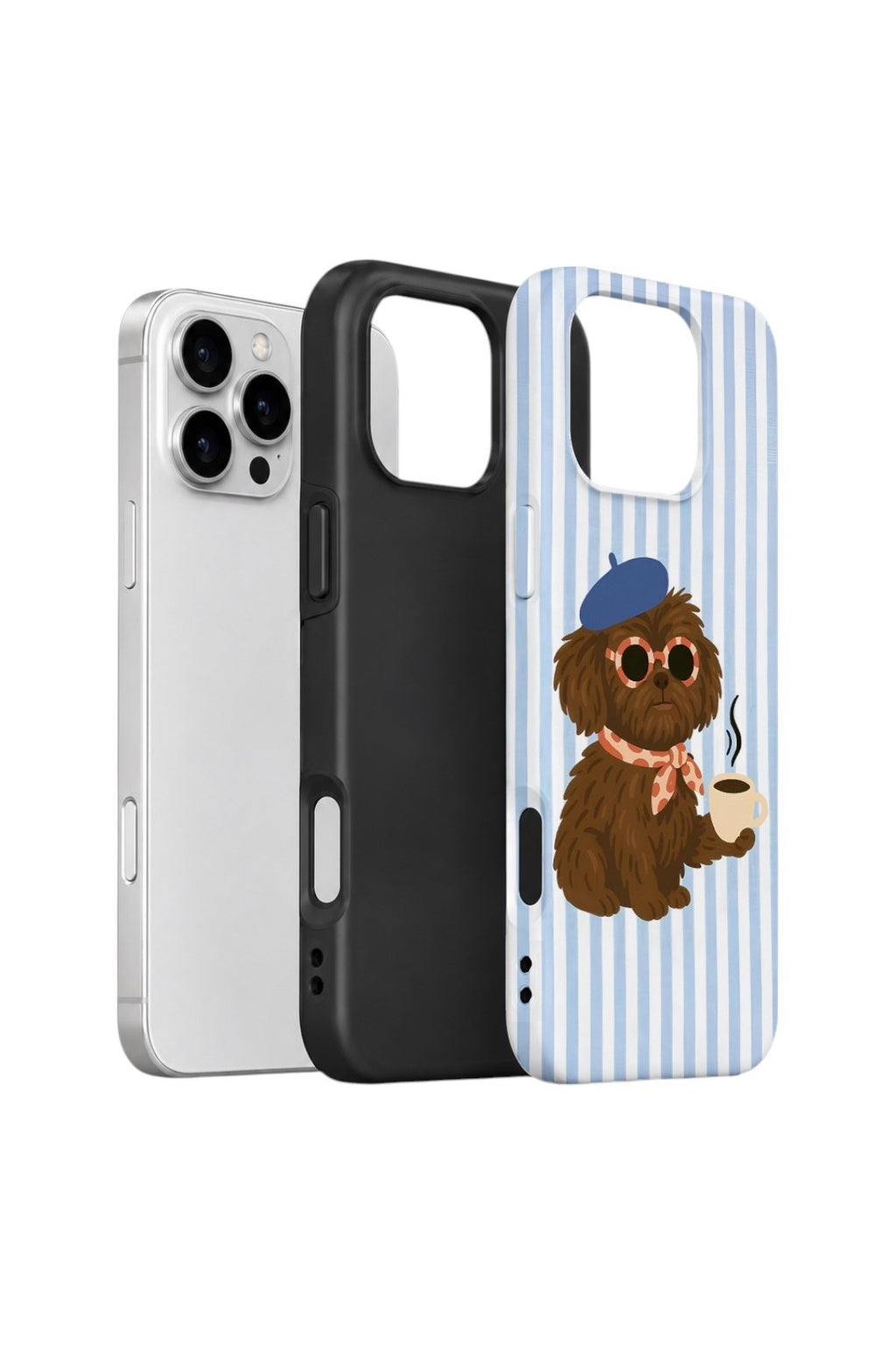 iPhone 16 Pro Vorian Çift Katmanlı Kılıf Cafe Dog Riviera
