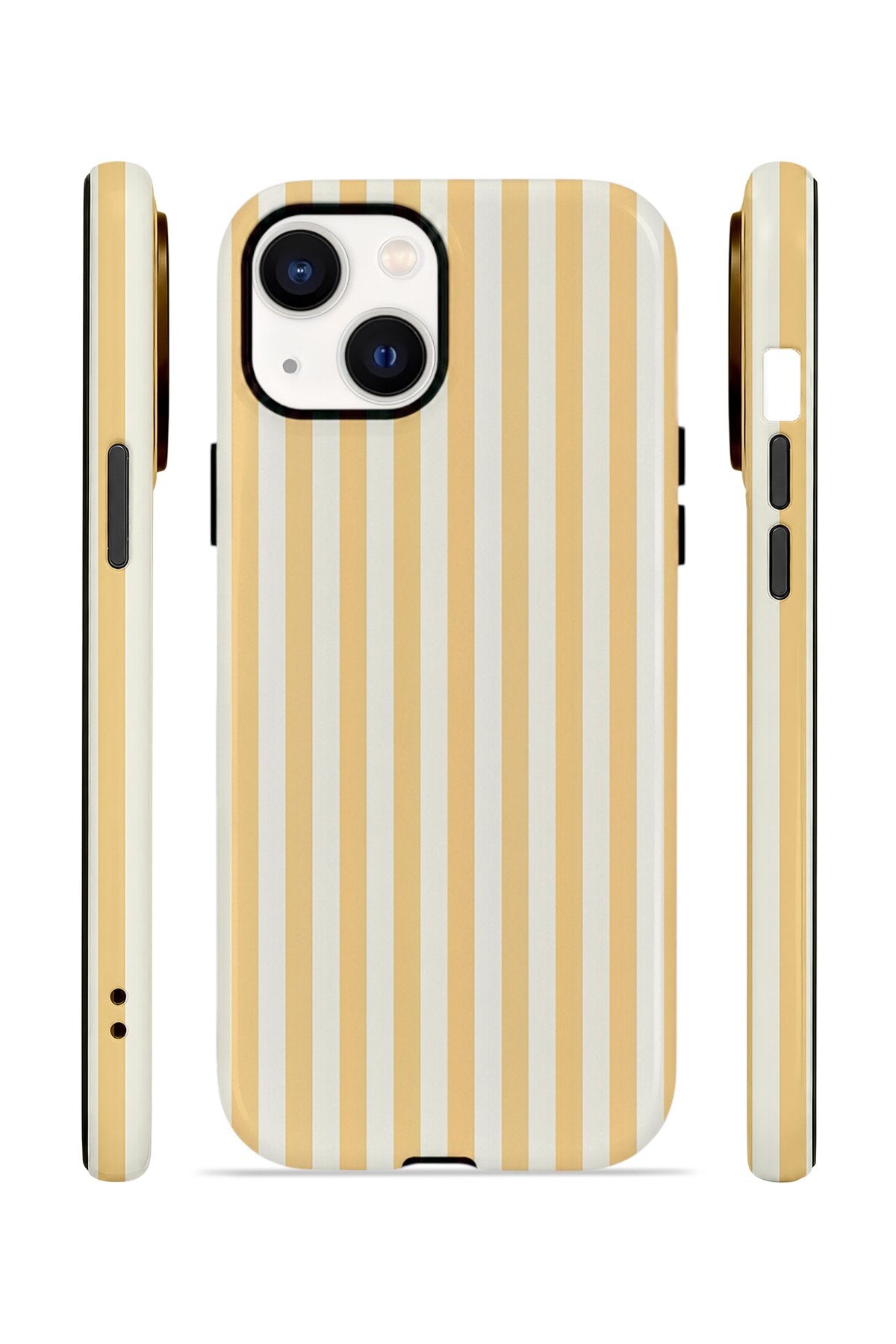 iPhone 13 Vorian Çift Katmanlı MagSafe Kılıf Vanilla Pinstripe