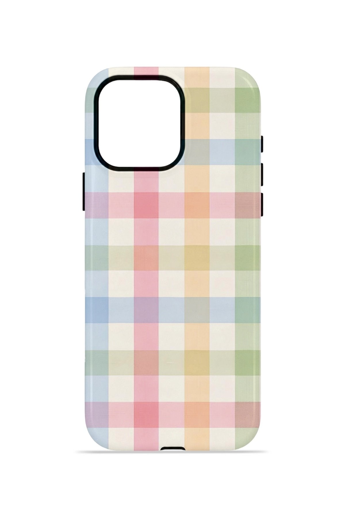 iPhone 15 Pro Vorian Çift Katmanlı Kılıf Pastel Gingham