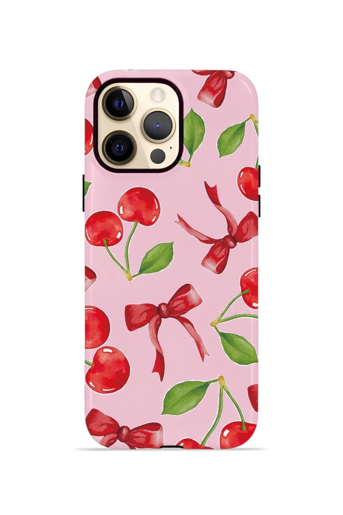 iPhone 12 Pro Vorian Çift Katmanlı Kılıf Cherry Ribbon Garden
