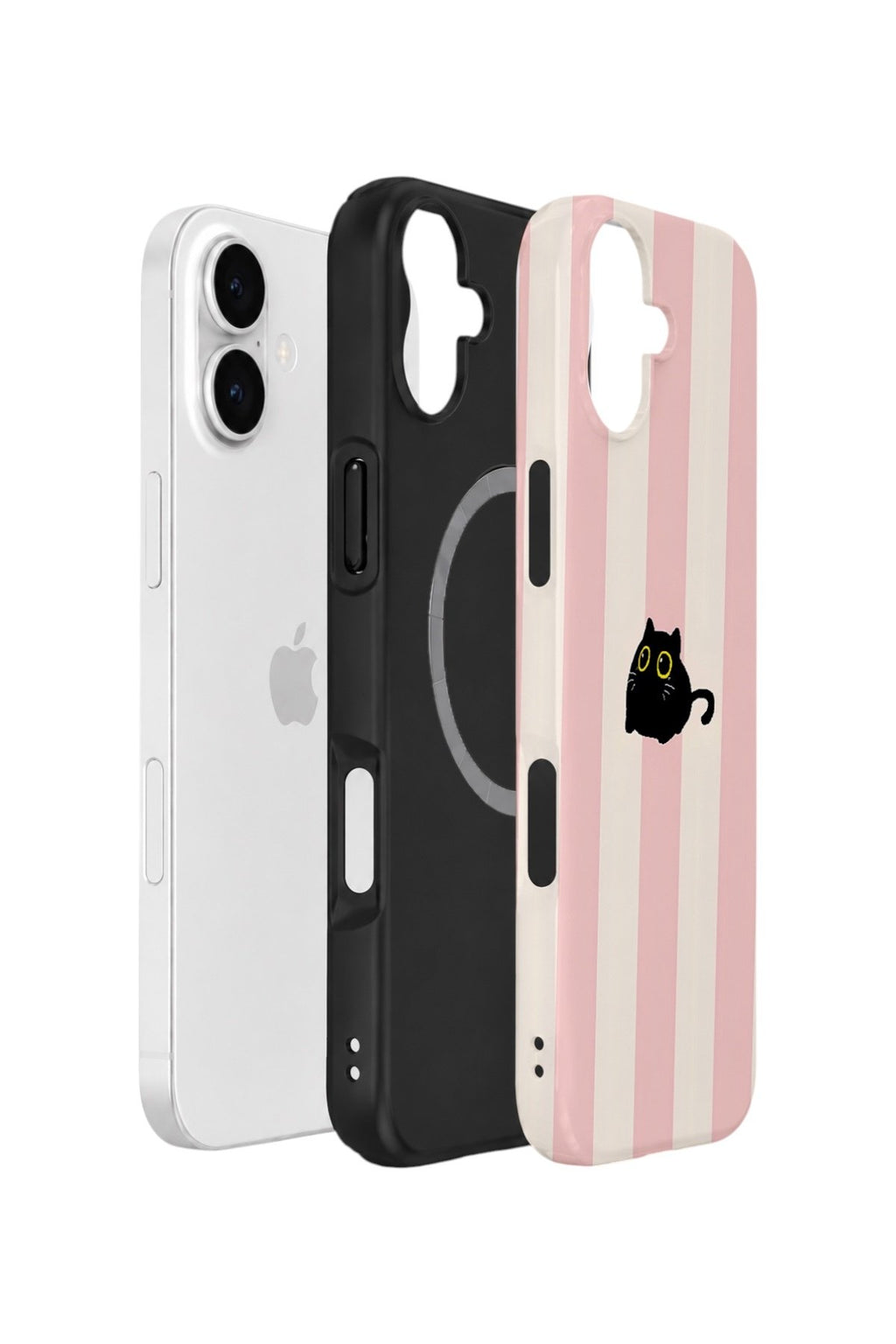 iPhone 17 Vorian Çift Katmanlı MagSafe Kılıf Midnight Cat Stripe