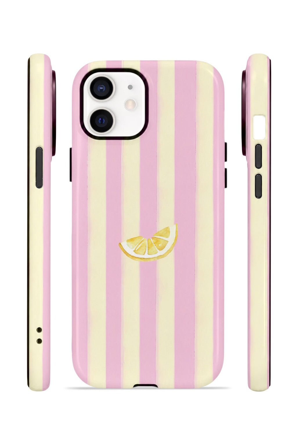 iPhone 12 Vorian Çift Katmanlı Kılıf Lemon Charm Pink